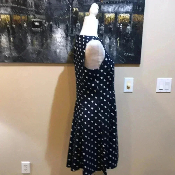 American Living Blue and White Cotton Blend Polka Dot Fit and Flare Dress Sz 12 - Picture 4 of 4